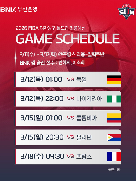 프랑스 리옹에서 펼쳐지는 대한민국 경기 일정 안내